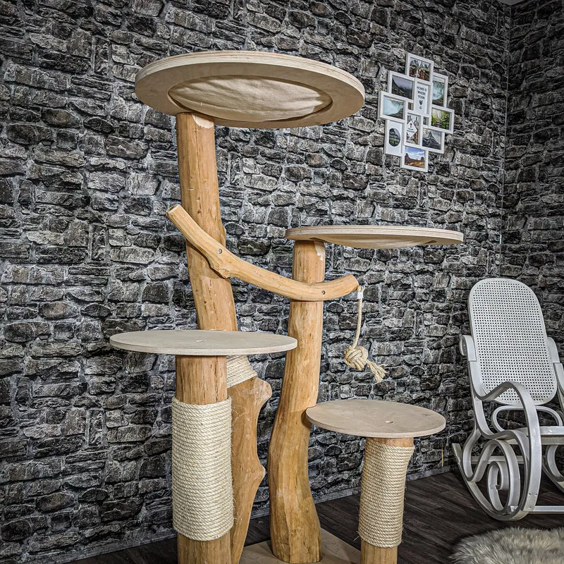 Naturkratzbaum 2073 Kratzbaum Natur Holz Design 145 cm hoch