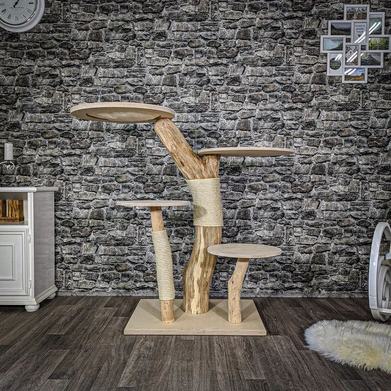 Naturkratzbaum 2072 Kratzbaum Natur Holz Design 122 cm hoch