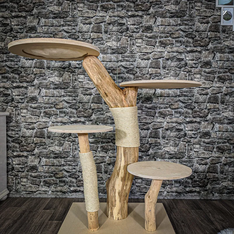 Naturkratzbaum 2072 Kratzbaum Natur Holz Design 122 cm hoch