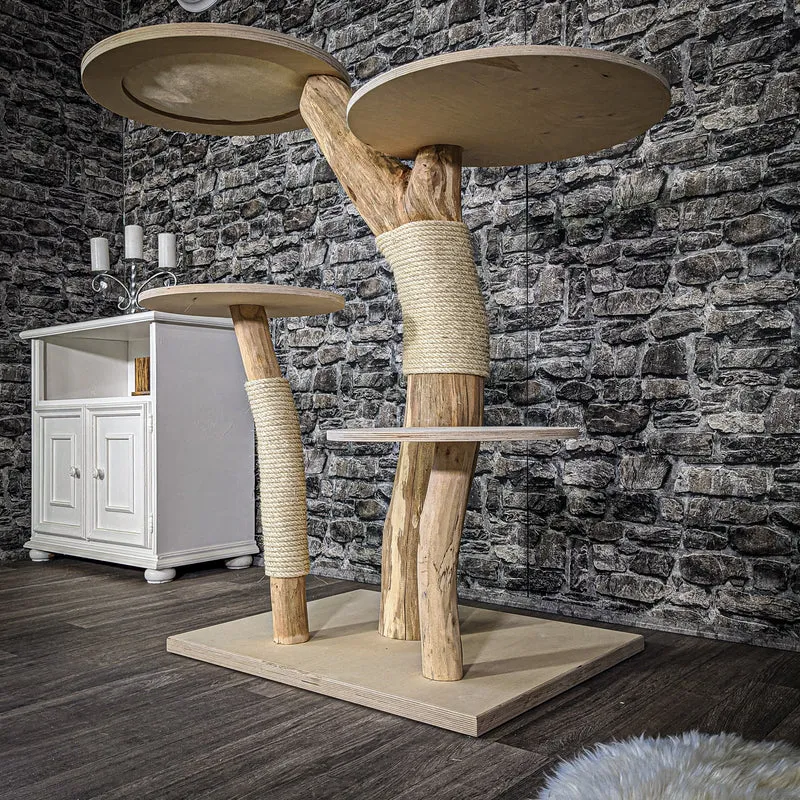 Naturkratzbaum 2072 Kratzbaum Natur Holz Design 122 cm hoch