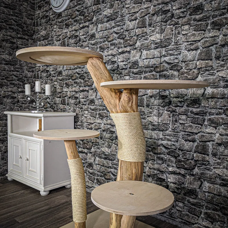 Naturkratzbaum 2072 Kratzbaum Natur Holz Design 122 cm hoch