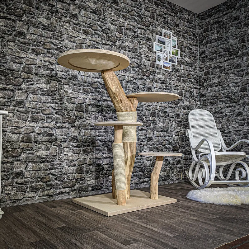 Naturkratzbaum 2072 Kratzbaum Natur Holz Design 122 cm hoch