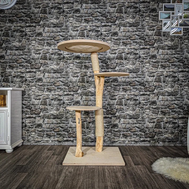 Naturkratzbaum 2069 Kratzbaum Natur Holz Design 125 cm hoch