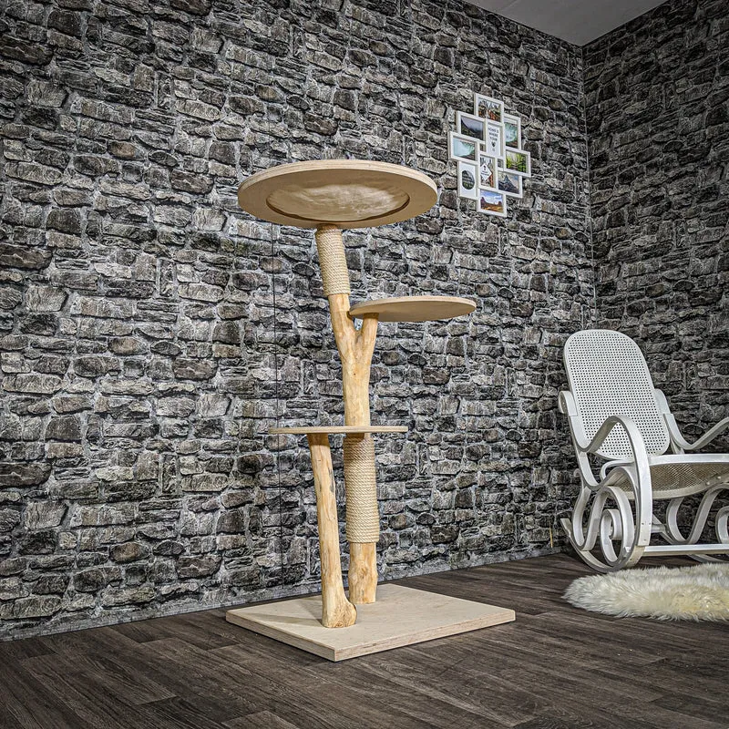 Naturkratzbaum 2069 Kratzbaum Natur Holz Design 125 cm hoch