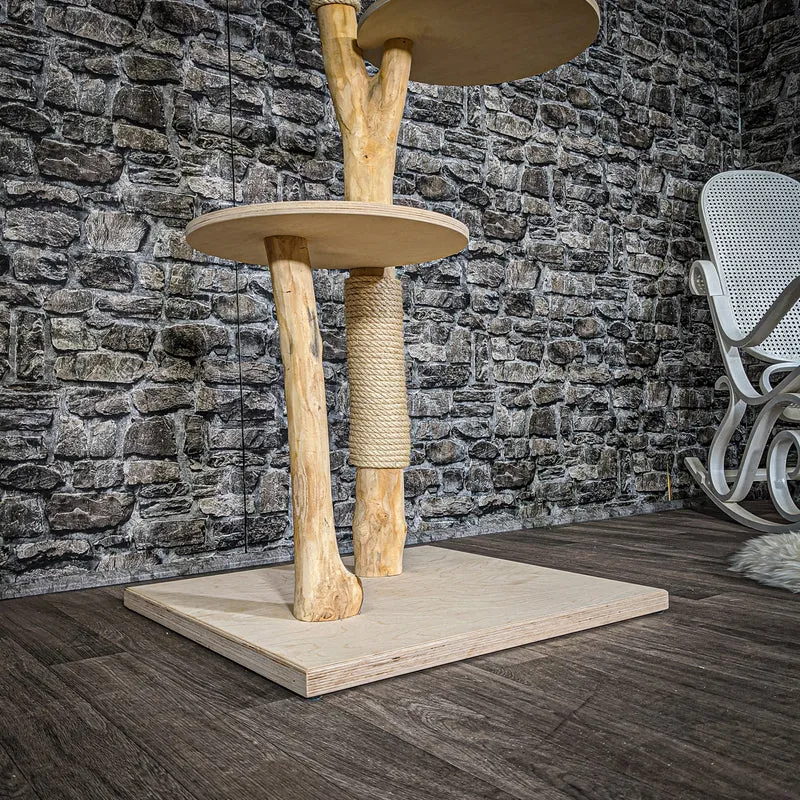 Naturkratzbaum 2069 Kratzbaum Natur Holz Design 125 cm hoch