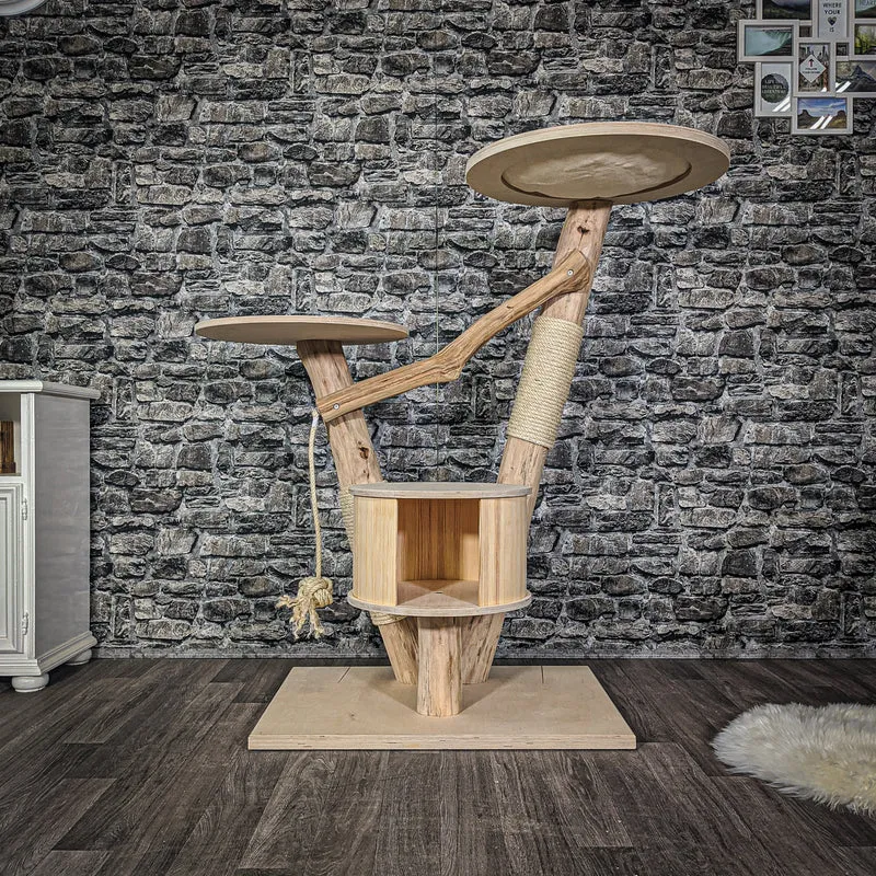 Naturkratzbaum 2068 Kratzbaum Natur Holz Design 125 cm hoch