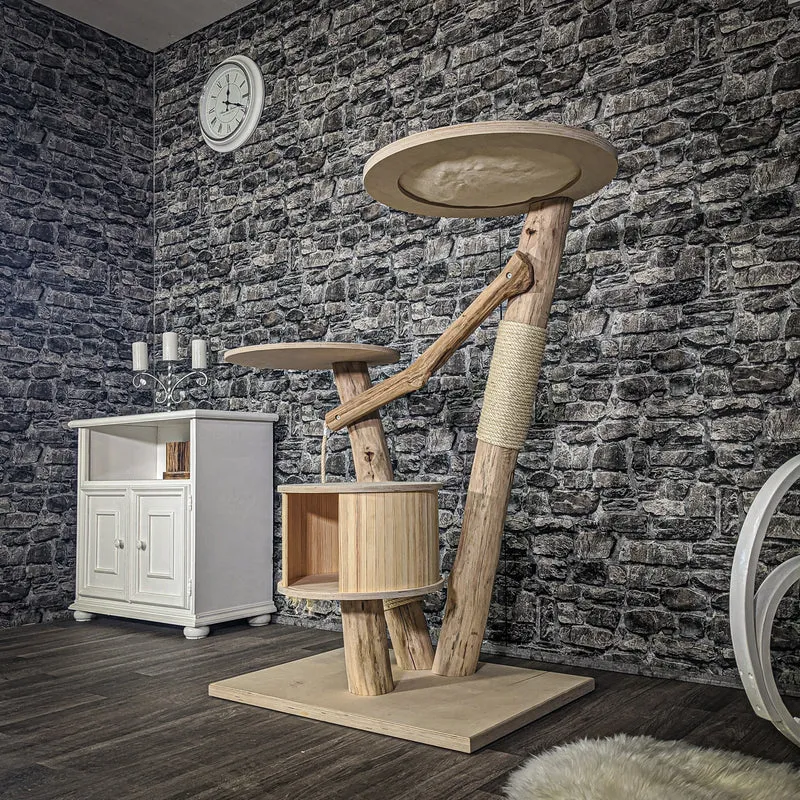 Naturkratzbaum 2068 Kratzbaum Natur Holz Design 125 cm hoch