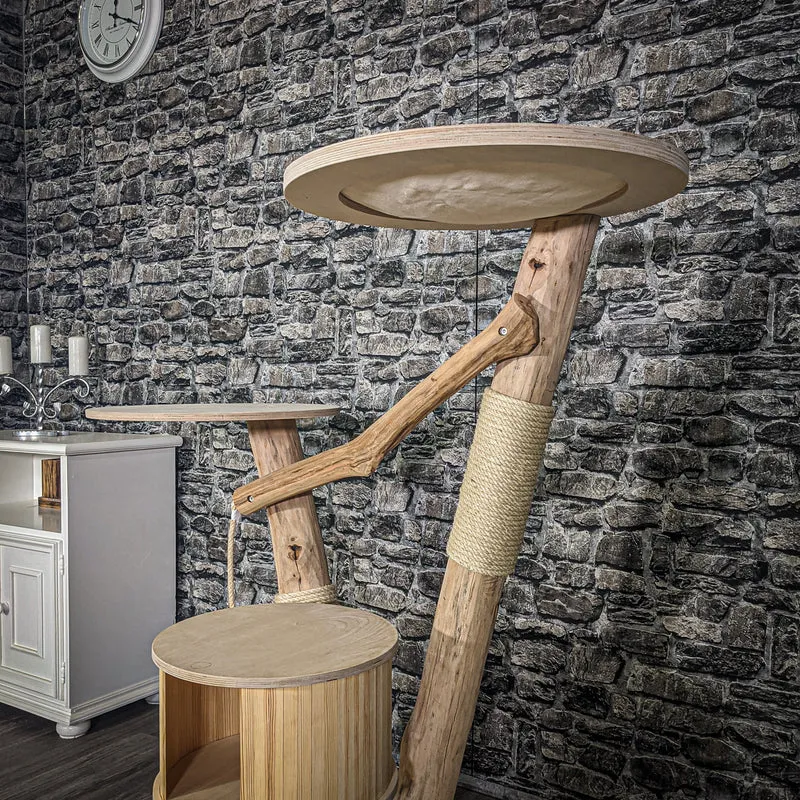 Naturkratzbaum 2068 Kratzbaum Natur Holz Design 125 cm hoch