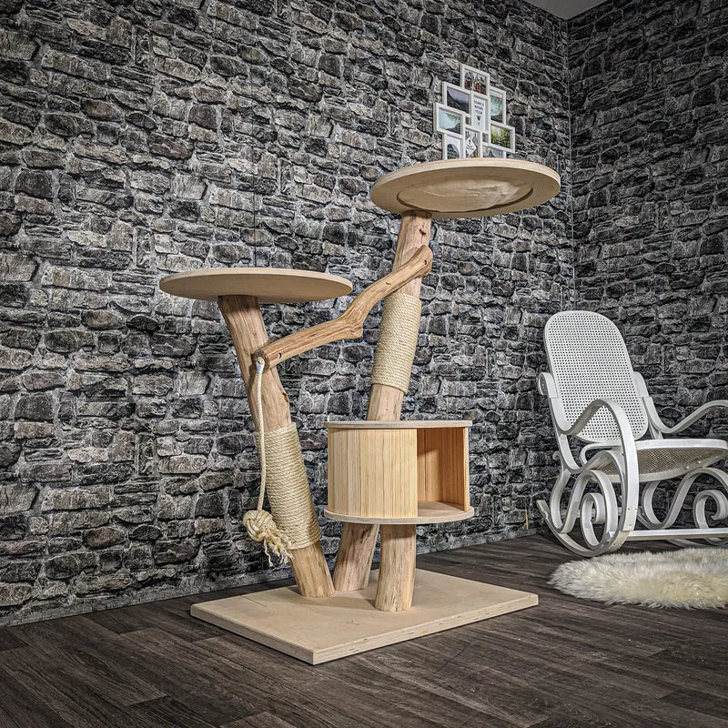 Naturkratzbaum 2068 Kratzbaum Natur Holz Design 125 cm hoch