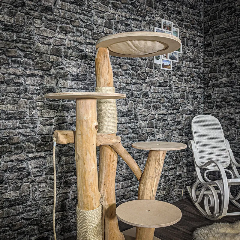Naturkratzbaum 2066 Kratzbaum Natur Holz Design 150 cm hoch