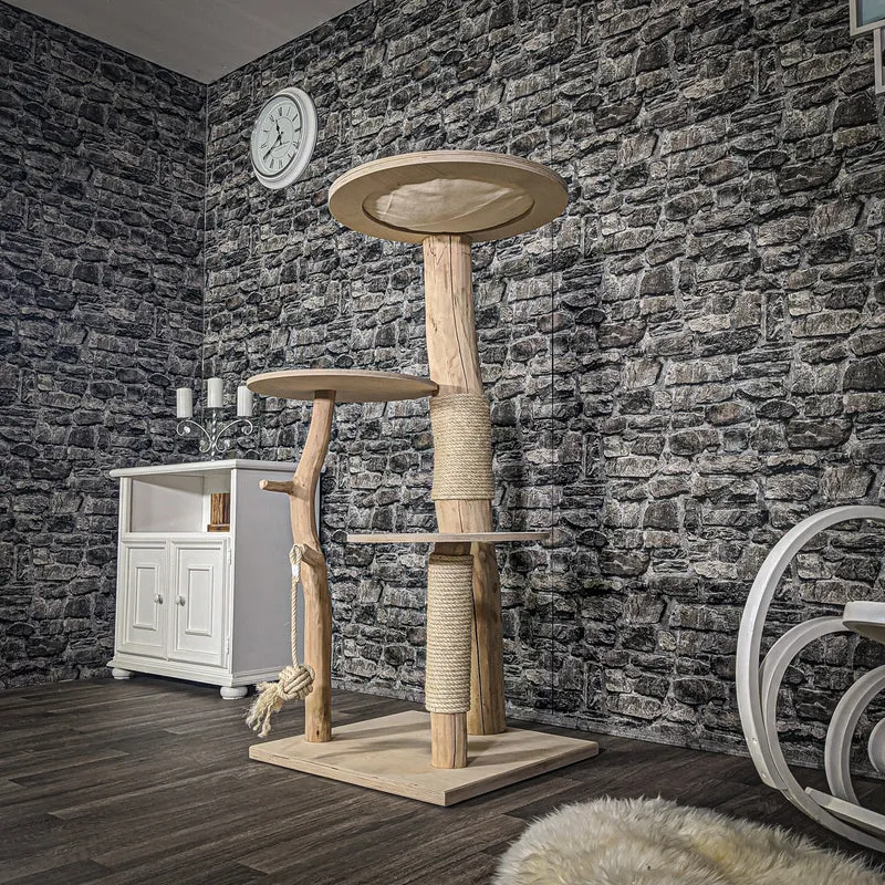 Naturkratzbaum 2065 Kratzbaum Natur Holz Design 135 cm hoch