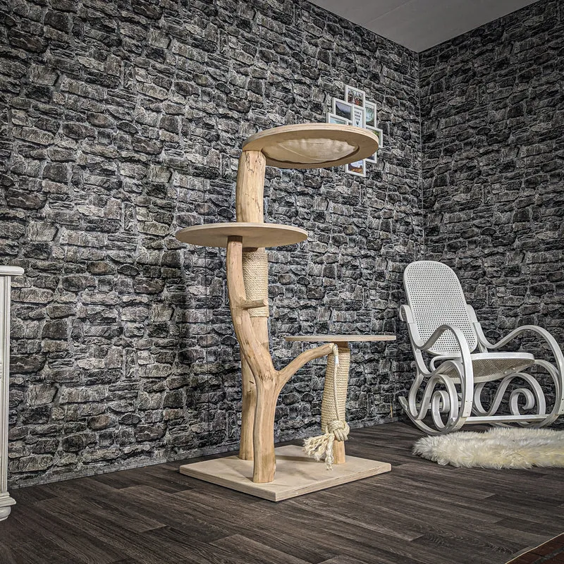 Naturkratzbaum 2065 Kratzbaum Natur Holz Design 135 cm hoch