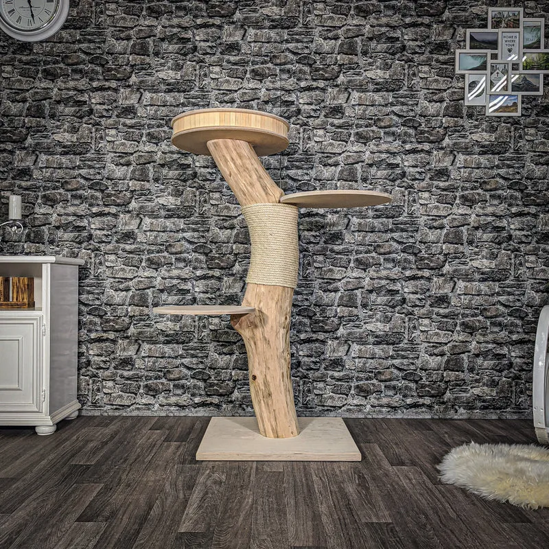 Naturkratzbaum 2064 Kratzbaum Natur Holz Design 134 cm hoch