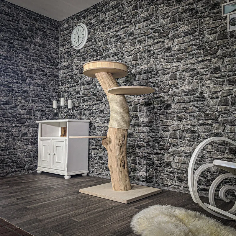 Naturkratzbaum 2064 Kratzbaum Natur Holz Design 134 cm hoch