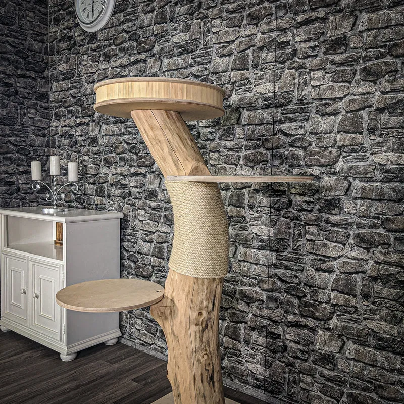 Naturkratzbaum 2064 Kratzbaum Natur Holz Design 134 cm hoch