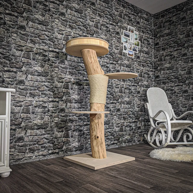 Naturkratzbaum 2064 Kratzbaum Natur Holz Design 134 cm hoch