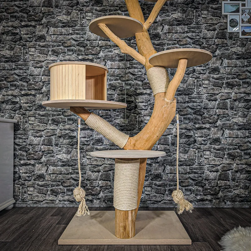Naturkratzbaum 2062 Kratzbaum Natur Holz Design 205 cm hoch