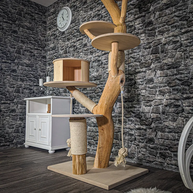 Naturkratzbaum 2062 Kratzbaum Natur Holz Design 205 cm hoch