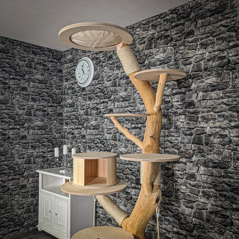 Naturkratzbaum 2062 Kratzbaum Natur Holz Design 205 cm hoch