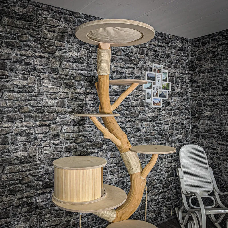 Naturkratzbaum 2062 Kratzbaum Natur Holz Design 205 cm hoch