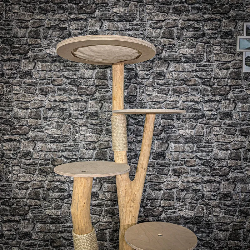 Naturkratzbaum 2061 Kratzbaum Natur Holz Design 160 cm hoch