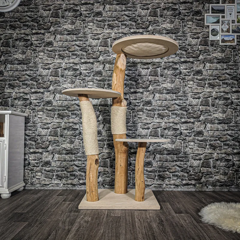 Naturkratzbaum 2060 Kratzbaum Natur Holz Design 135 cm hoch