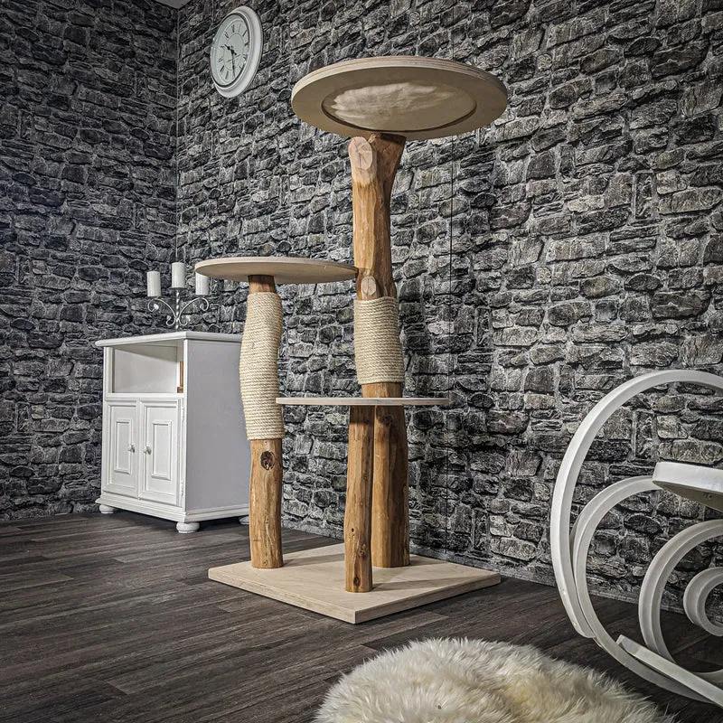 Naturkratzbaum 2060 Kratzbaum Natur Holz Design 135 cm hoch