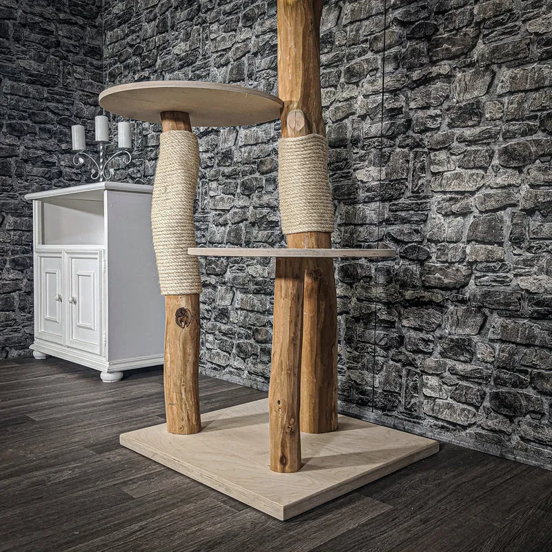 Naturkratzbaum 2060 Kratzbaum Natur Holz Design 135 cm hoch