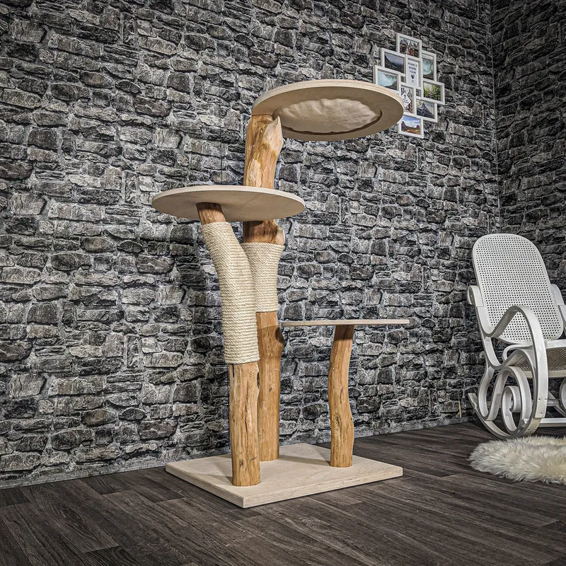 Naturkratzbaum 2060 Kratzbaum Natur Holz Design 135 cm hoch