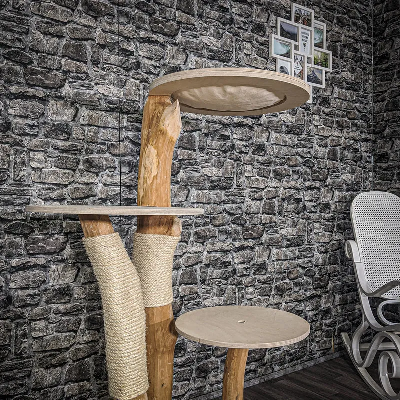 Naturkratzbaum 2060 Kratzbaum Natur Holz Design 135 cm hoch