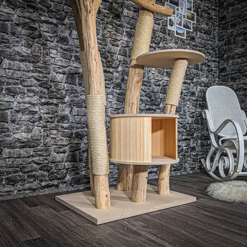 Naturkratzbaum 2059 Kratzbaum Natur Holz Design 210 cm hoch