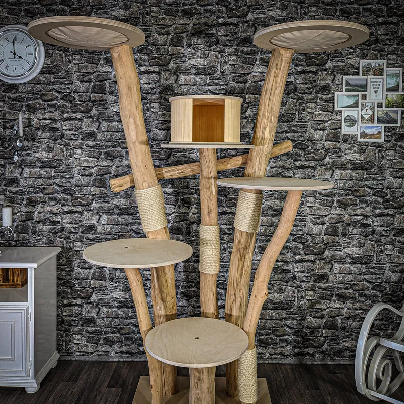 Naturkratzbaum 2058 Kratzbaum Natur Holz Design 205 cm hoch