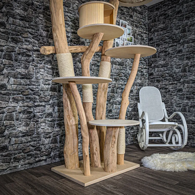Naturkratzbaum 2058 Kratzbaum Natur Holz Design 205 cm hoch