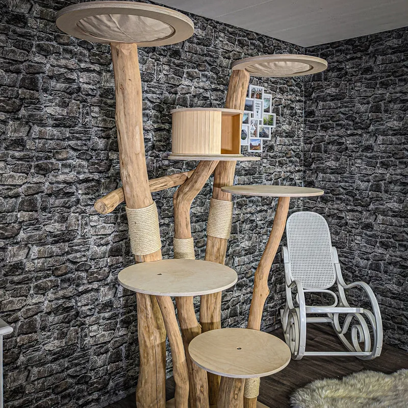 Naturkratzbaum 2058 Kratzbaum Natur Holz Design 205 cm hoch