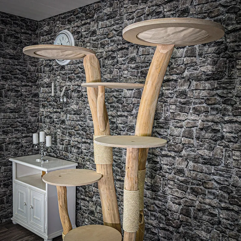 Naturkratzbaum 2056 Kratzbaum Natur Holz Design 187 cm hoch