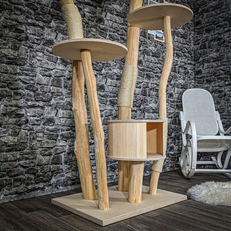 Naturkratzbaum 2054 Kratzbaum Natur Holz Design 205 cm hoch