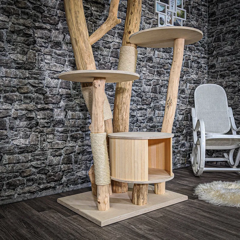 Naturkratzbaum 2051 Kratzbaum Natur Holz Design 220 cm hoch