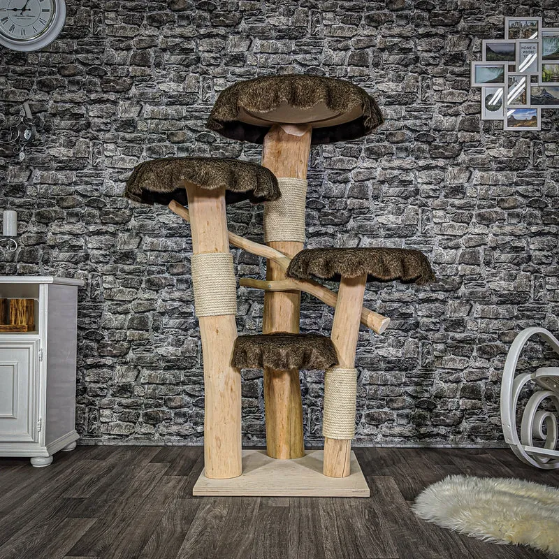 Naturkratzbaum 2048 Kratzbaum Natur Holz Design 148 cm hoch