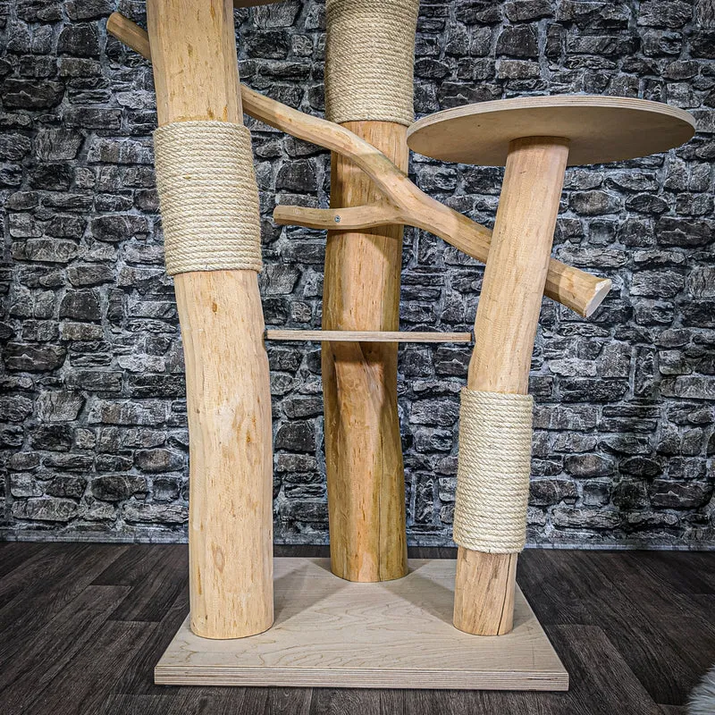 Naturkratzbaum 2048 Kratzbaum Natur Holz Design 148 cm hoch