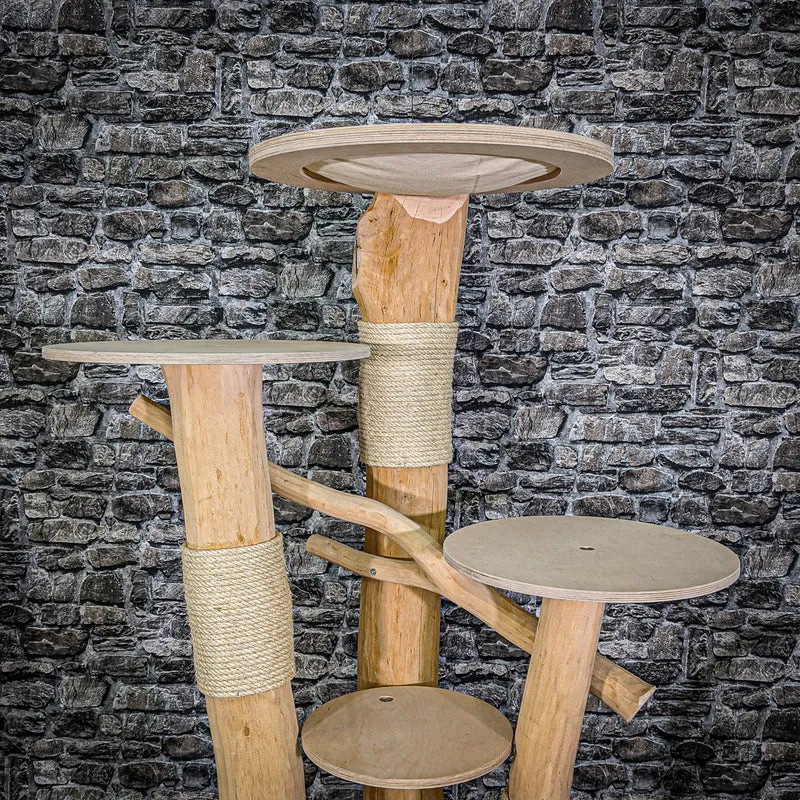 Naturkratzbaum 2048 Kratzbaum Natur Holz Design 148 cm hoch
