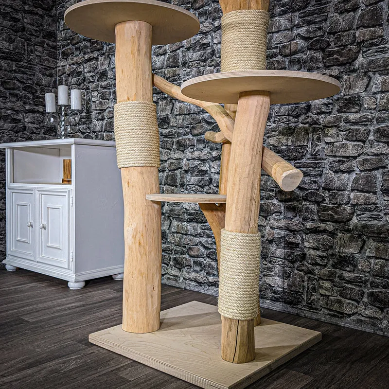 Naturkratzbaum 2048 Kratzbaum Natur Holz Design 148 cm hoch