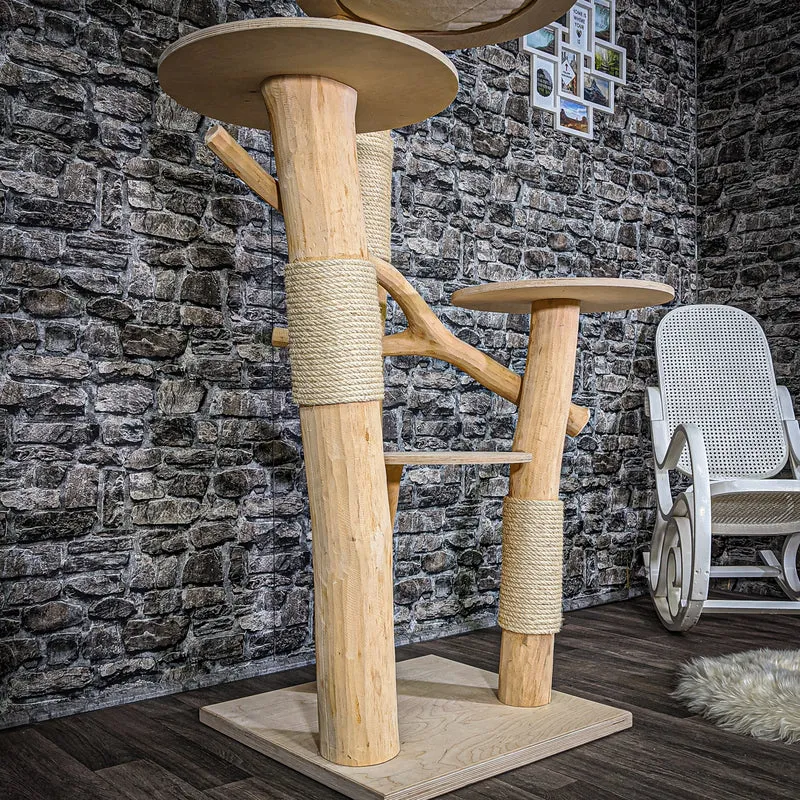 Naturkratzbaum 2048 Kratzbaum Natur Holz Design 148 cm hoch