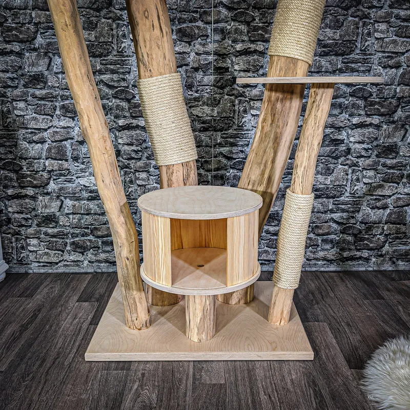 Naturkratzbaum 2047 Kratzbaum Natur Holz Design 177 cm hoch