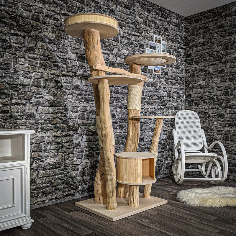 Naturkratzbaum 2047 Kratzbaum Natur Holz Design 177 cm hoch