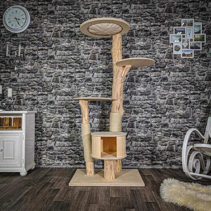 Naturkratzbaum 2045 Kratzbaum Natur Holz Design 175 cm hoch