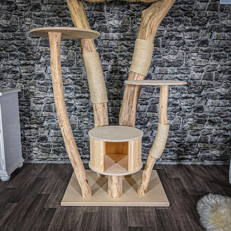 Naturkratzbaum 2044 Kratzbaum Natur Holz Design 205 cm hoch