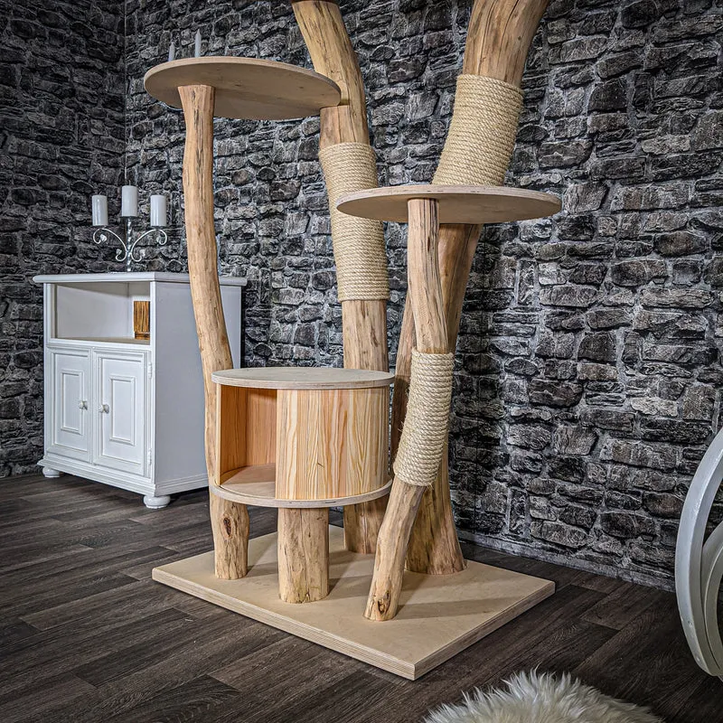 Naturkratzbaum 2044 Kratzbaum Natur Holz Design 205 cm hoch