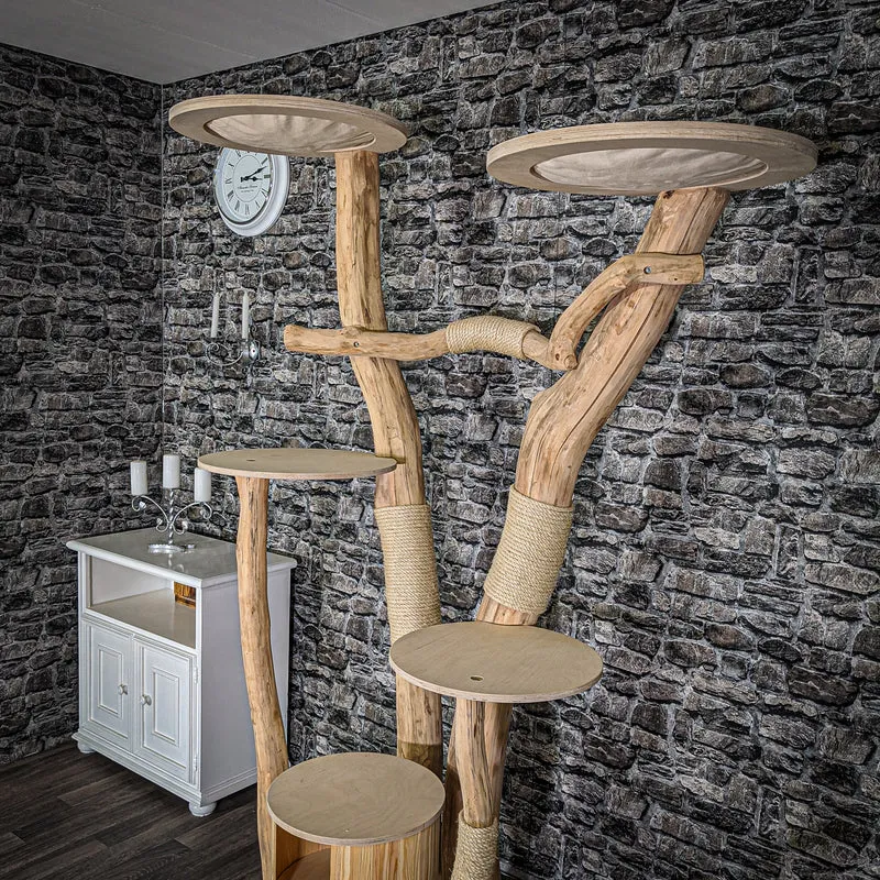 Naturkratzbaum 2044 Kratzbaum Natur Holz Design 205 cm hoch
