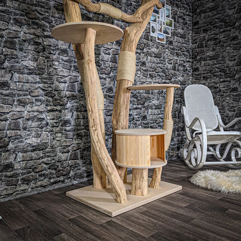 Naturkratzbaum 2044 Kratzbaum Natur Holz Design 205 cm hoch