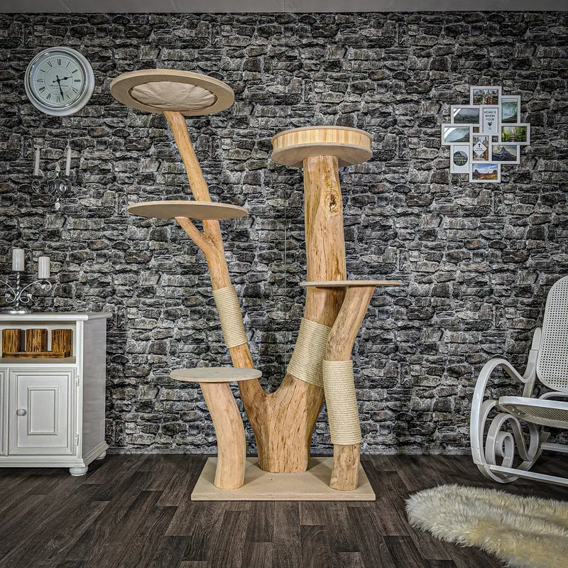Naturkratzbaum 2042 Kratzbaum Natur Holz Design 185 cm hoch